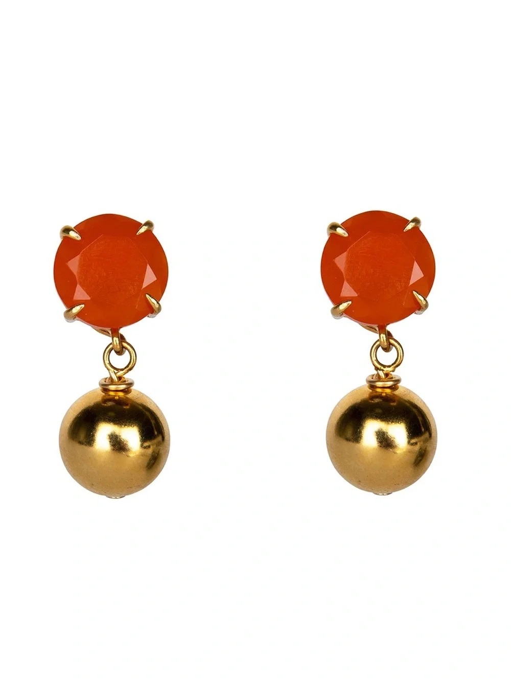 Unique 4-Way Convertible Gold, Amethyst, & Carnelian Earrings Set